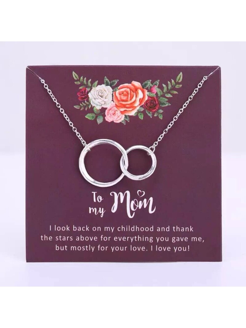 Mothers Day/Birthday Gift 🎁 Beautiful Circle Infinity Necklace With Sentiment